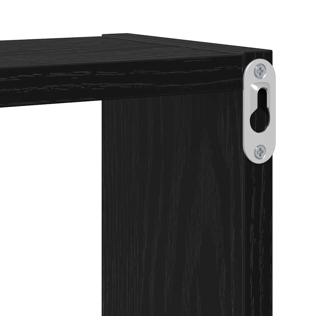 Vegghylle Veggmontert Svart Eik 96 x 12 x 64 cm