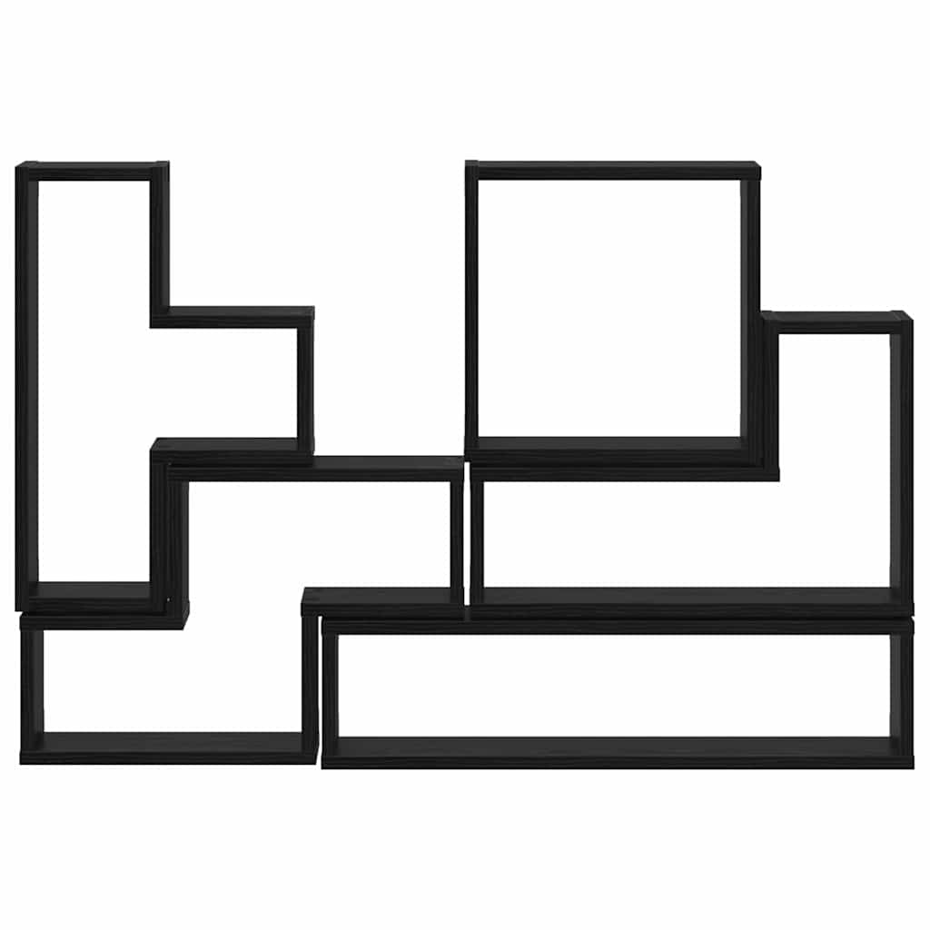 Veggboks med hylle Svart eik 96 x 12 x 64 cm Konstruert tre