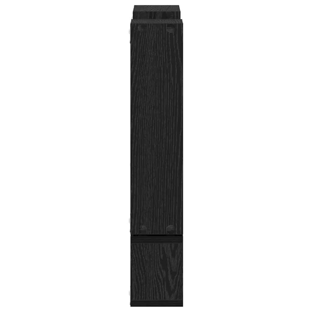 Veggboks med hylle Svart eik 96 x 12 x 64 cm Konstruert tre
