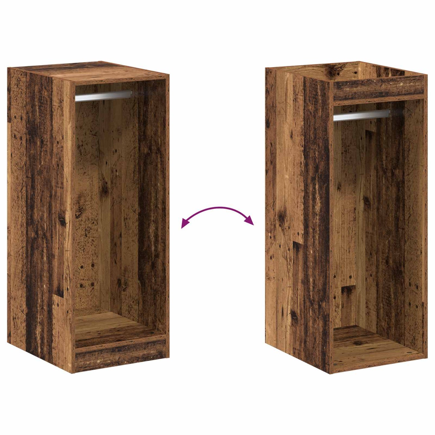 Garderobeskap med hylle Gammelt tre 41 x 48 x 102 cm