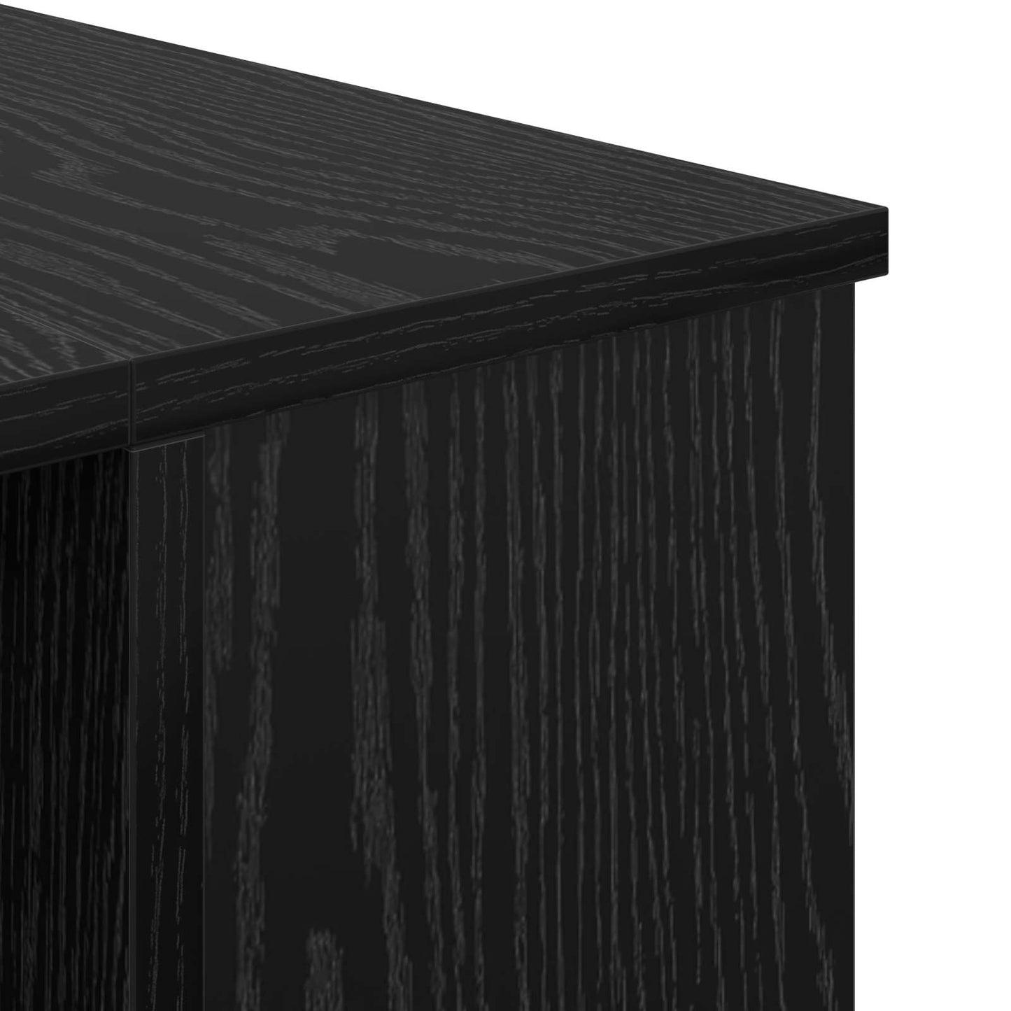 Skrivebord med hylle Svart eik 140 x 50 x 75 cm Konstruert tre