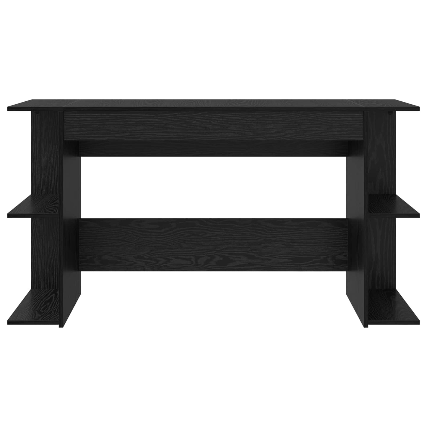 Skrivebord med hylle Svart eik 140 x 50 x 75 cm Konstruert tre