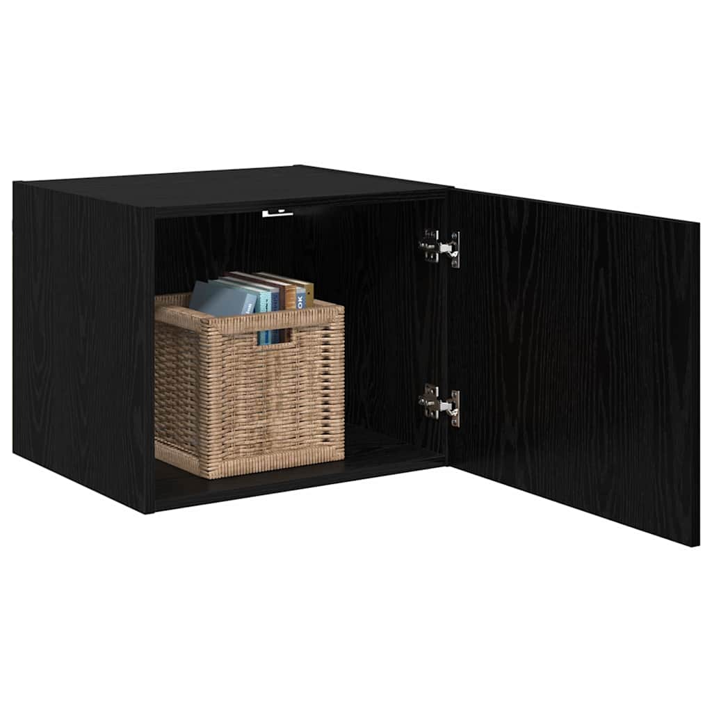 Veggskap Veggmontert Svart eik 50 x 42.5 x 40 cm Konstruert tre