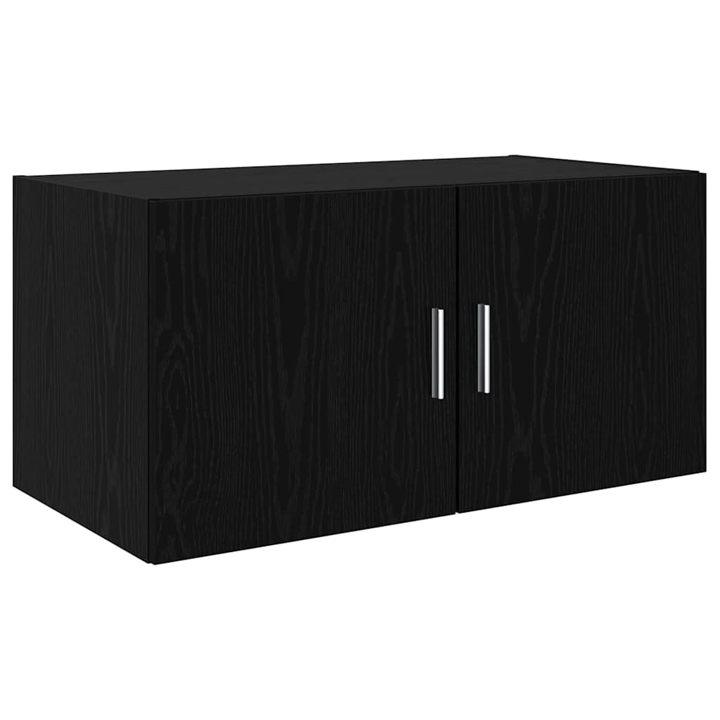 Veggskap Veggmontert Svart eik 80 x 42.5 x 40 cm Konstruert tre