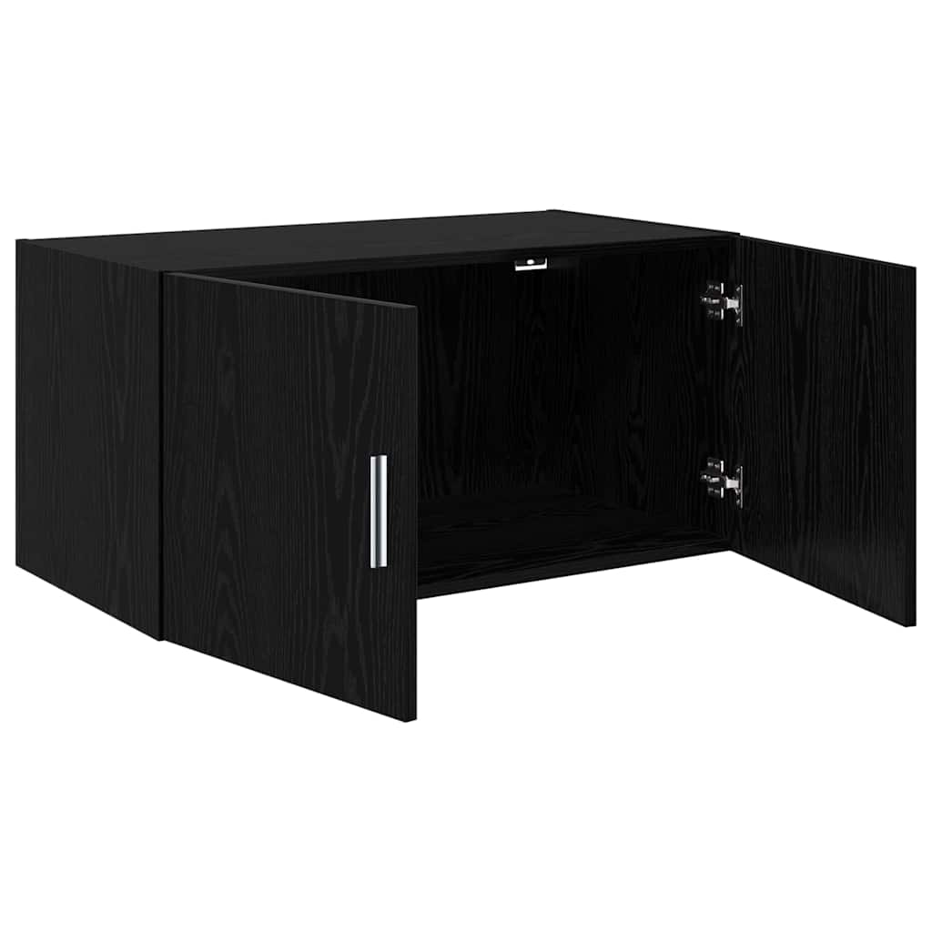 Veggskap Veggmontert Svart eik 80 x 42.5 x 40 cm Konstruert tre