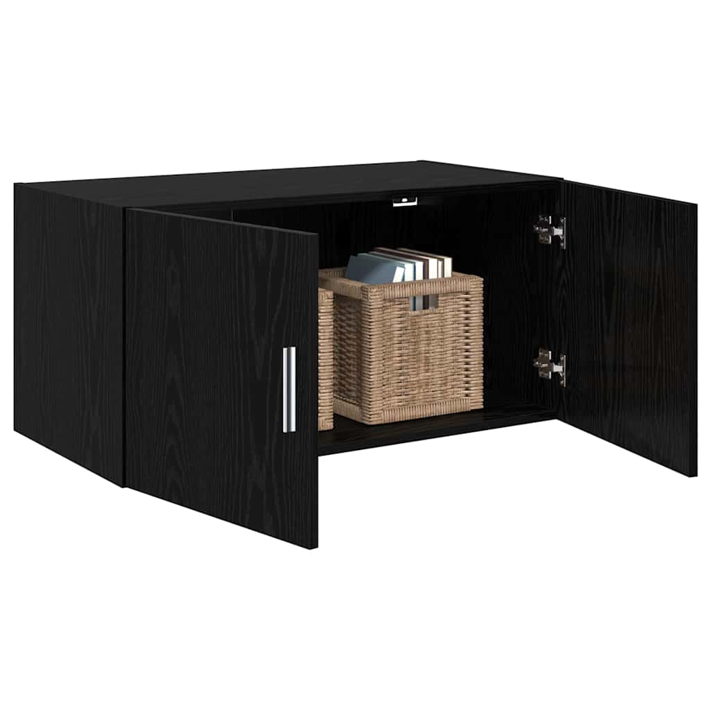 Veggskap Veggmontert Svart eik 80 x 42.5 x 40 cm Konstruert tre vidaXL