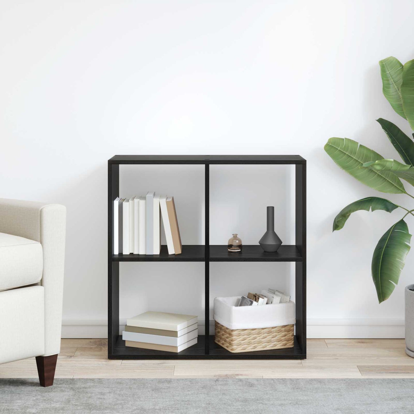 Bokskap Svart Eik 69,5 x 29 x 69,5 cm Konstruert tre