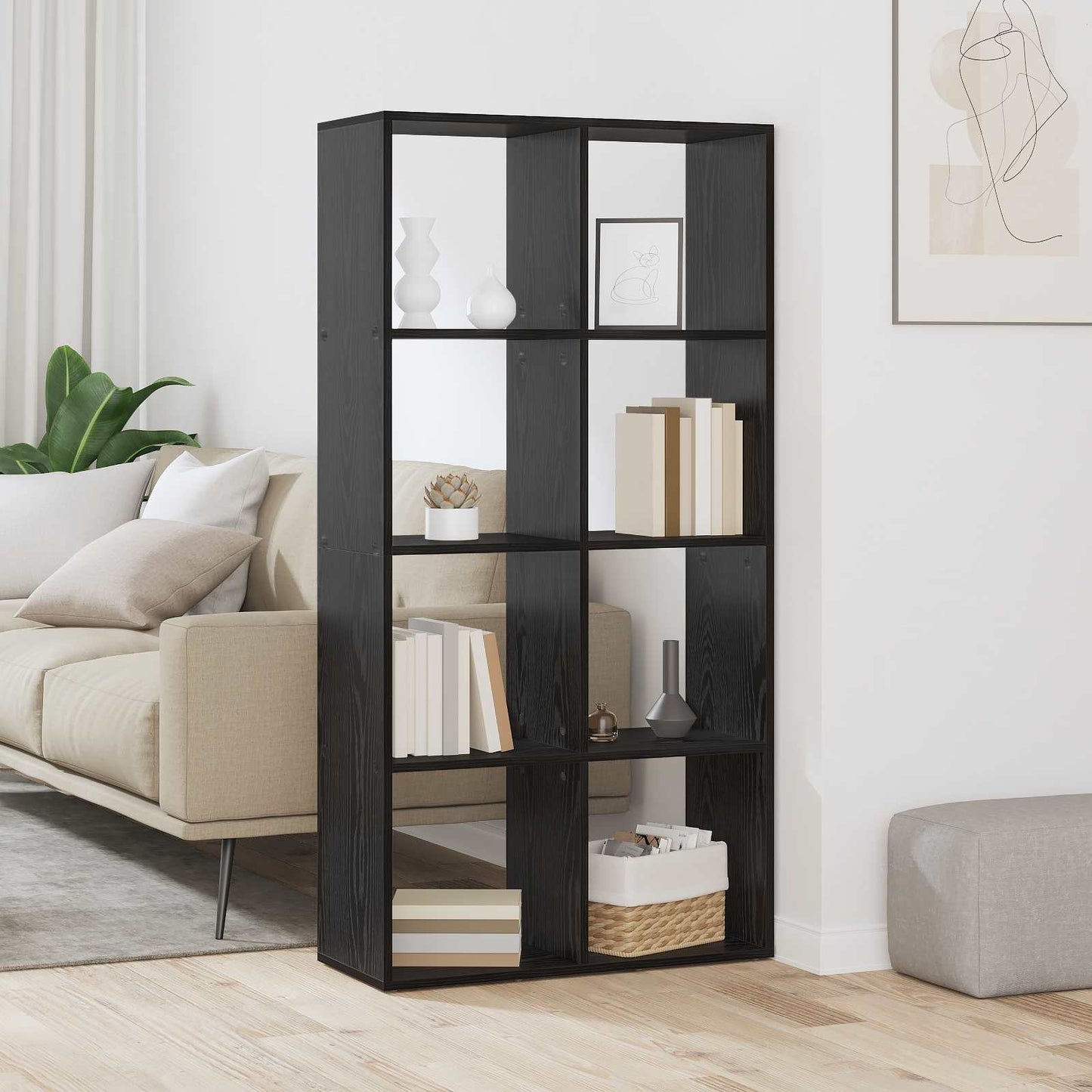 Bokskap Svart Eik 69,5 x 29 x 137,5 cm Konstruert tre