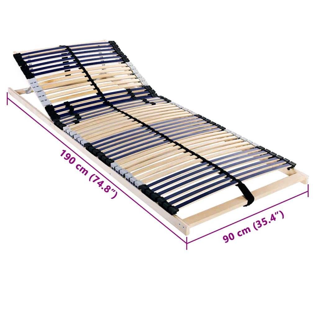 Lamelbunn Brun 90 x 190 cm Massiv bøketre
