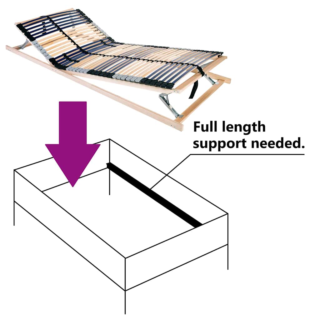 Lamelbunn Brun 80 x 190 cm Massiv bøk
