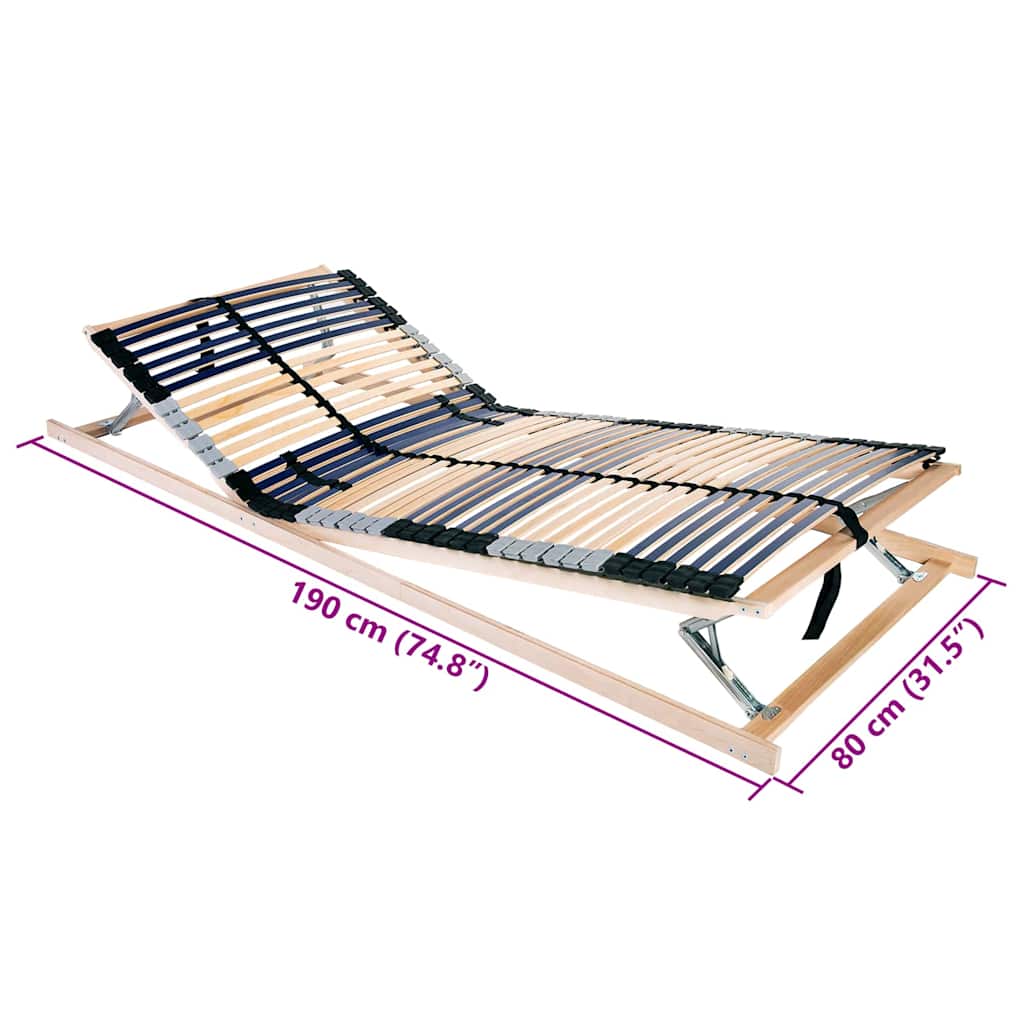 Lamelbunn Brun 80 x 190 cm Massiv bøketre
