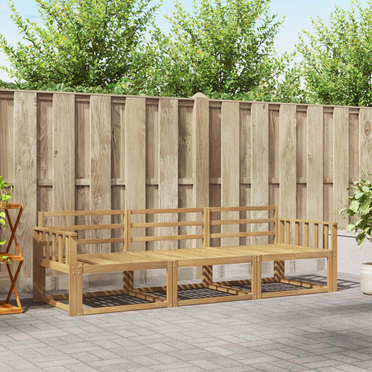 Utendørs sofa-sett 3 pcs Hvit 249,5 x 83 x 73 cm