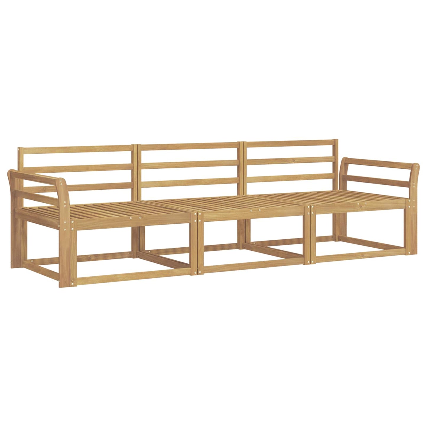 Utendørs sofa-sett 3 pcs Hvit 254 x 83 x 73 cm Solid akasietre