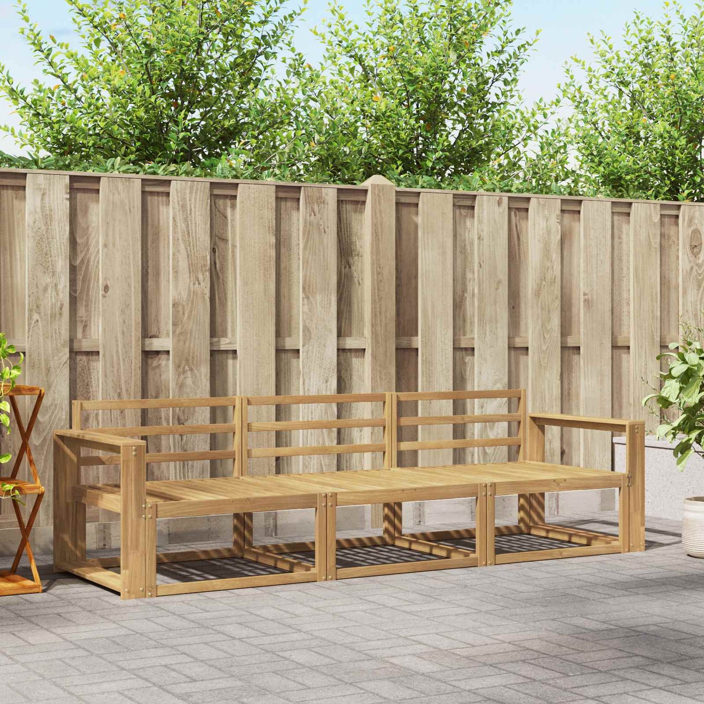 Utendørs sofa-sett 3 pcs Hvit 257,5 x 83 x 73 cm