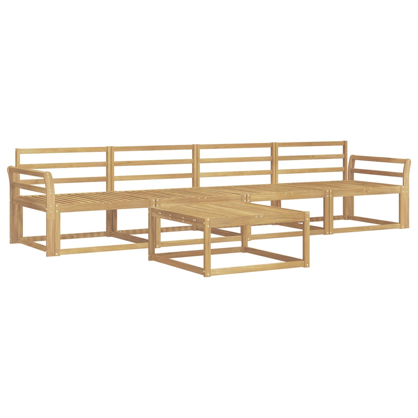 Utendørs sofa-sett 5 pcs Hvit 79 x 79 x 37 cm Solid akasietre
