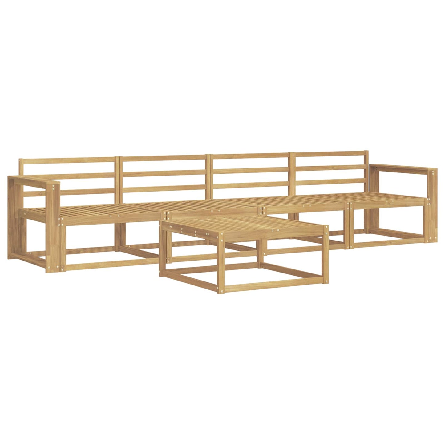 Utendørs sofa-sett 5 pcs Hvit 79 x 79 x 37 cm Solid akasietre
