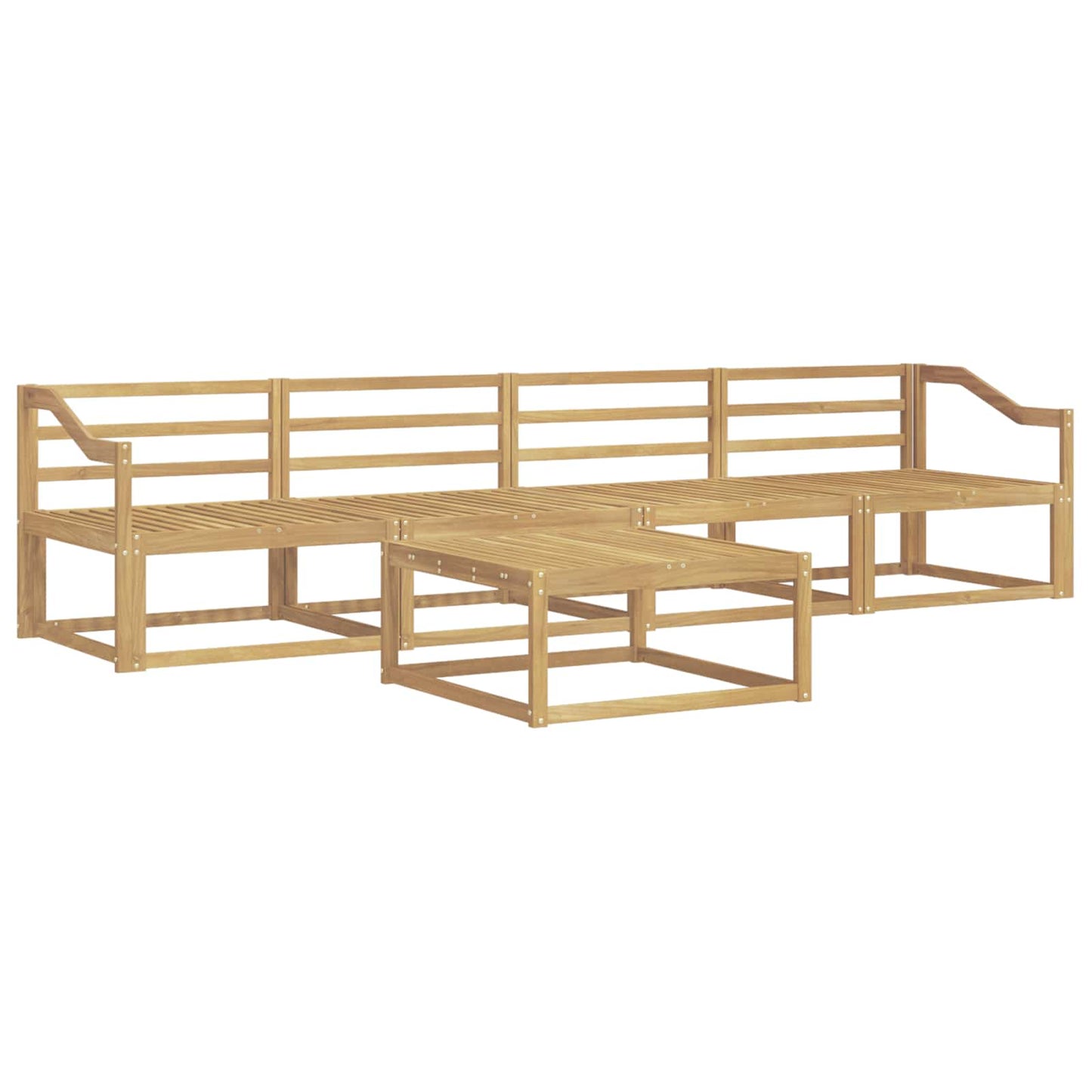Utendørs sofa-sett 5 pcs Hvit 79 x 79 x 37 cm Solid akasietre