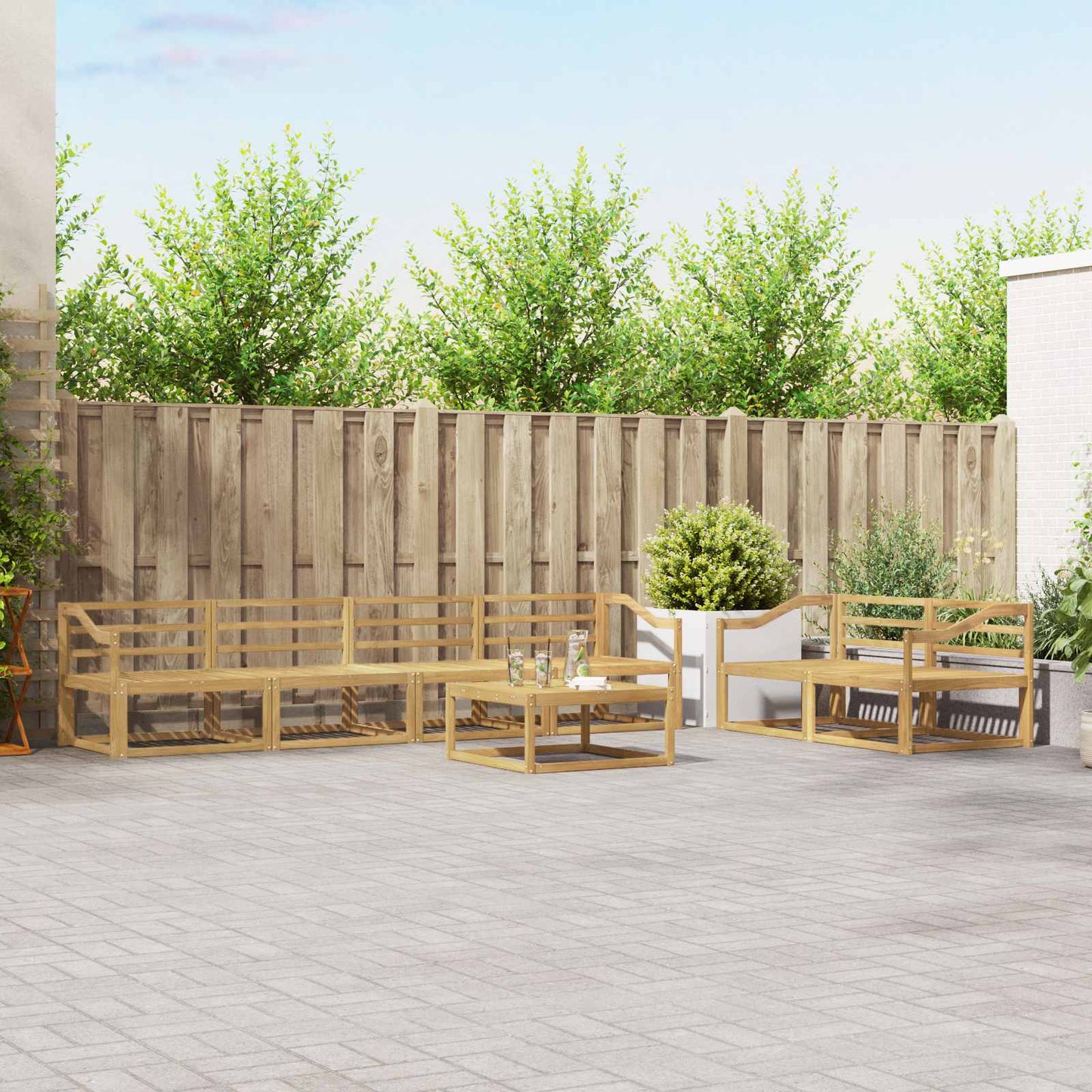 Utendørs sofa-sett 7 pcs Hvit