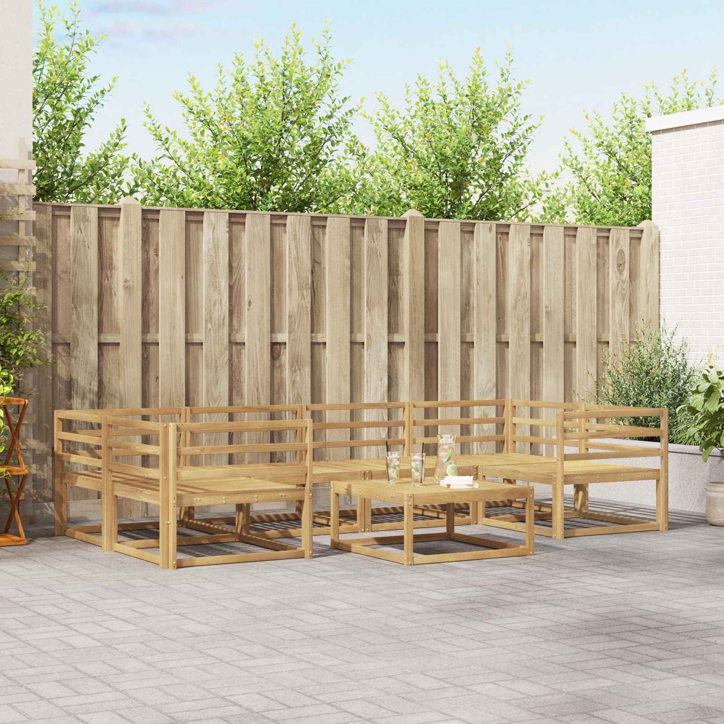 Utendørs sofa-sett 7 pcs Hvit