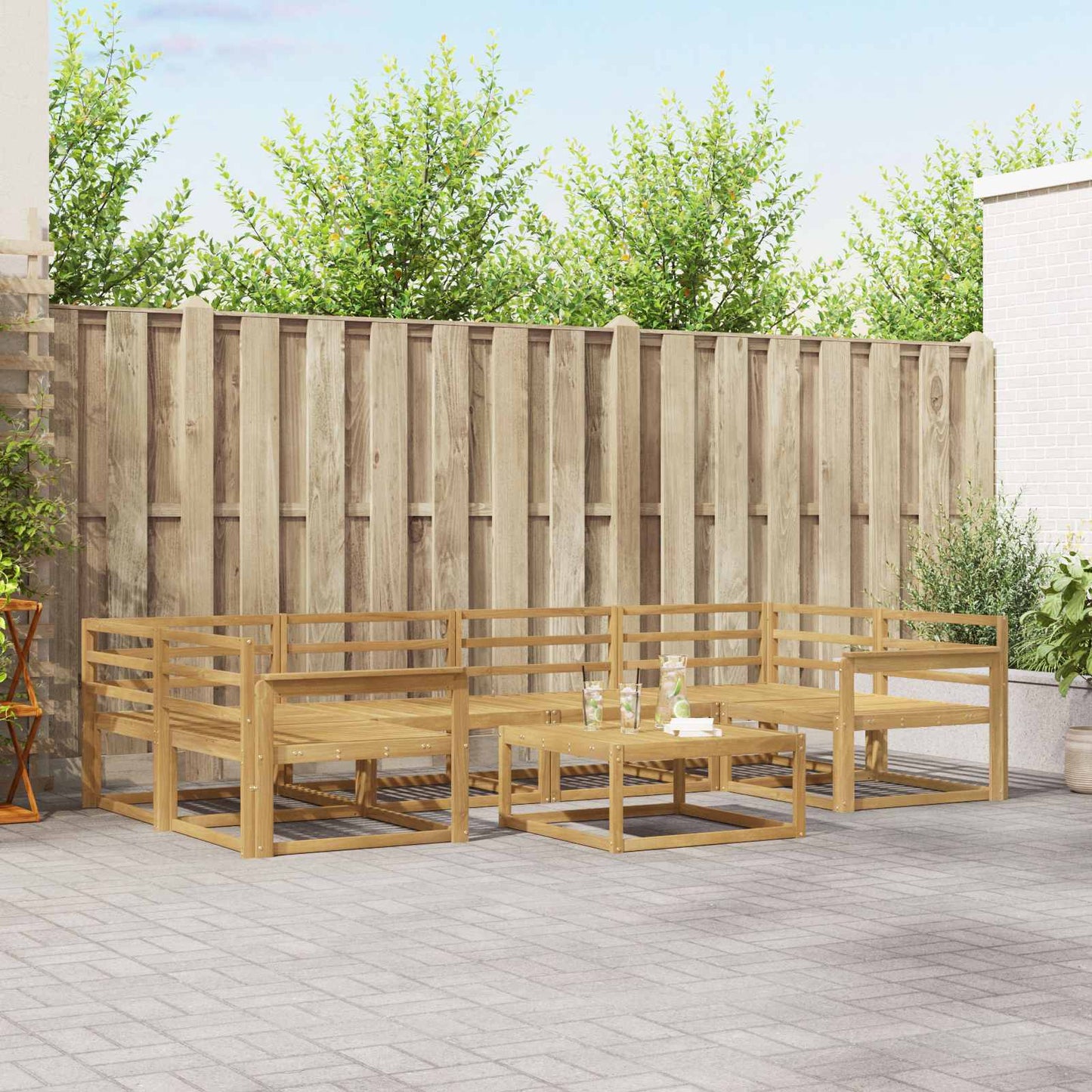 Utendørs sofa-sett 7 pcs Hvit