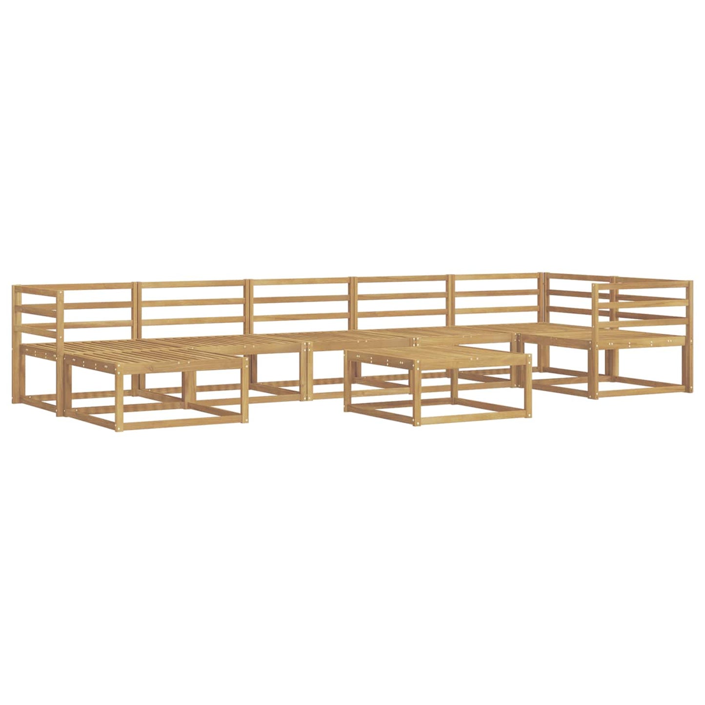 Utendørs sofa-sett 8 pcs Hvit Solid akasietre