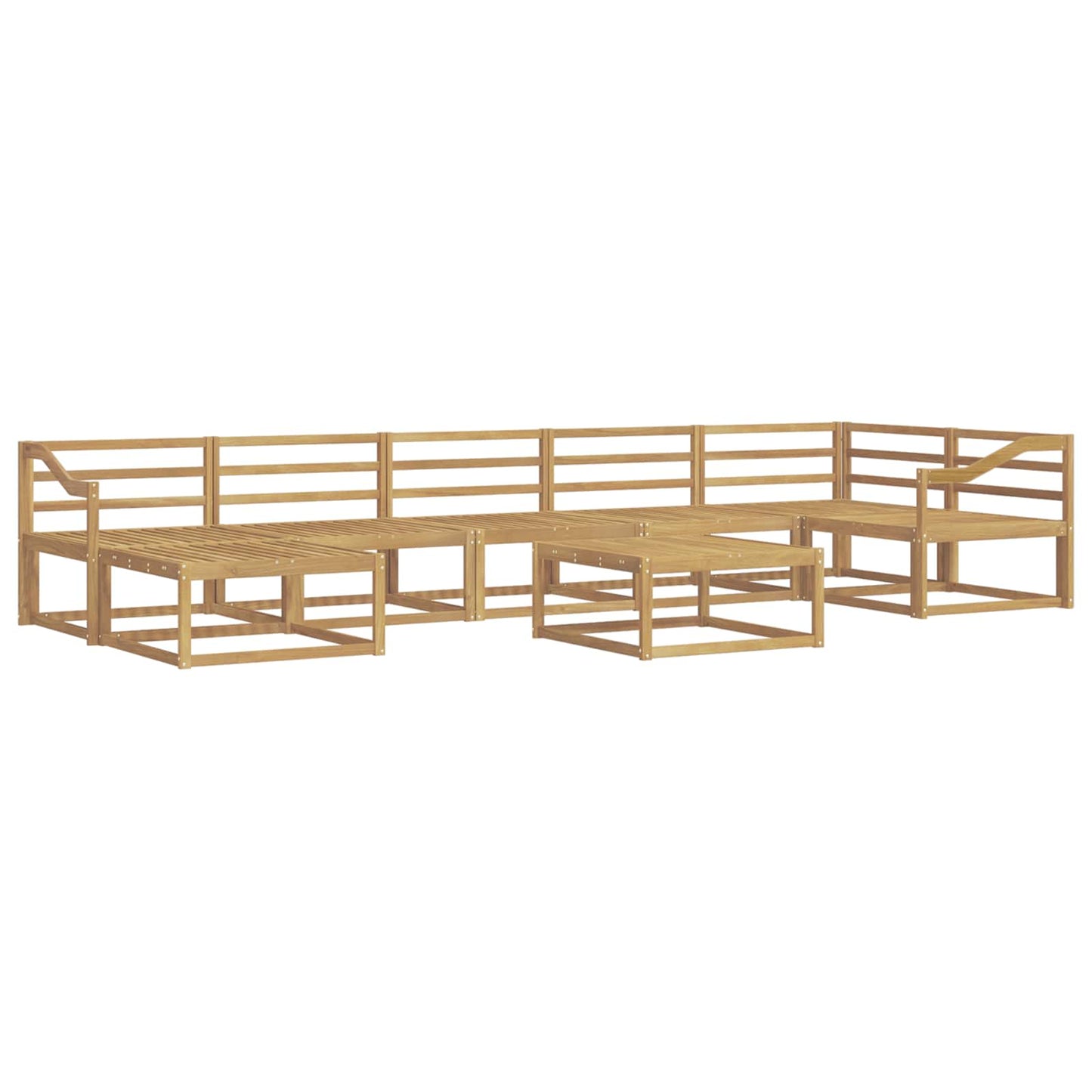 Utendørs sofa-sett 8 pcs Hvit Solid akasietre