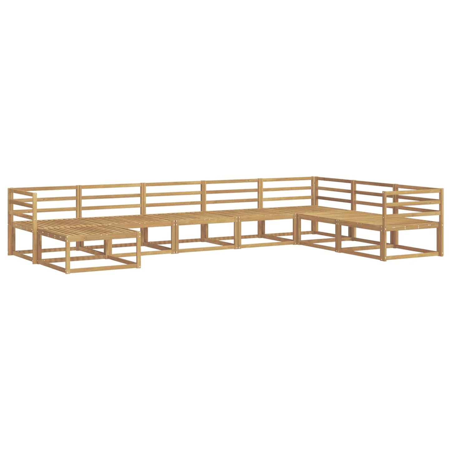 Utendørs sofa-sett 8 pcs Hvit Solid akasietre