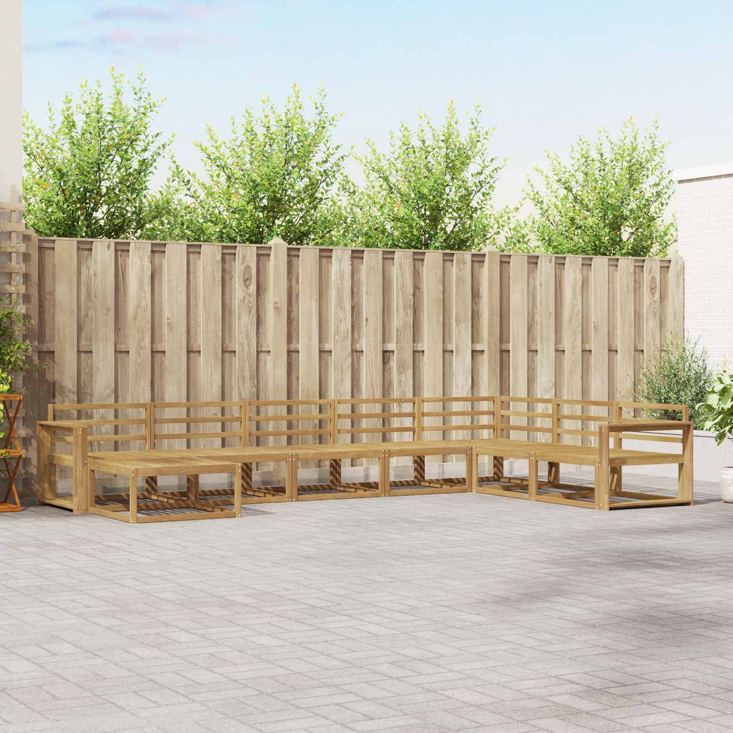 Utendørs sofa-sett 8 pcs Hvit Solid akasietre