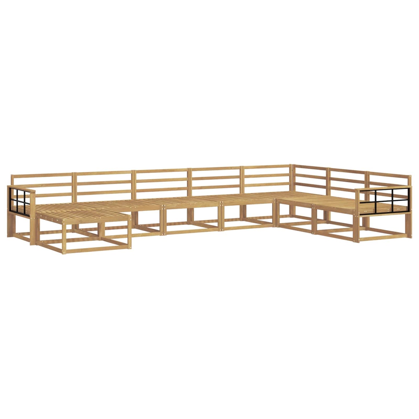 Utendørs sofa-sett 8 pcs Hvit Solid akasietre