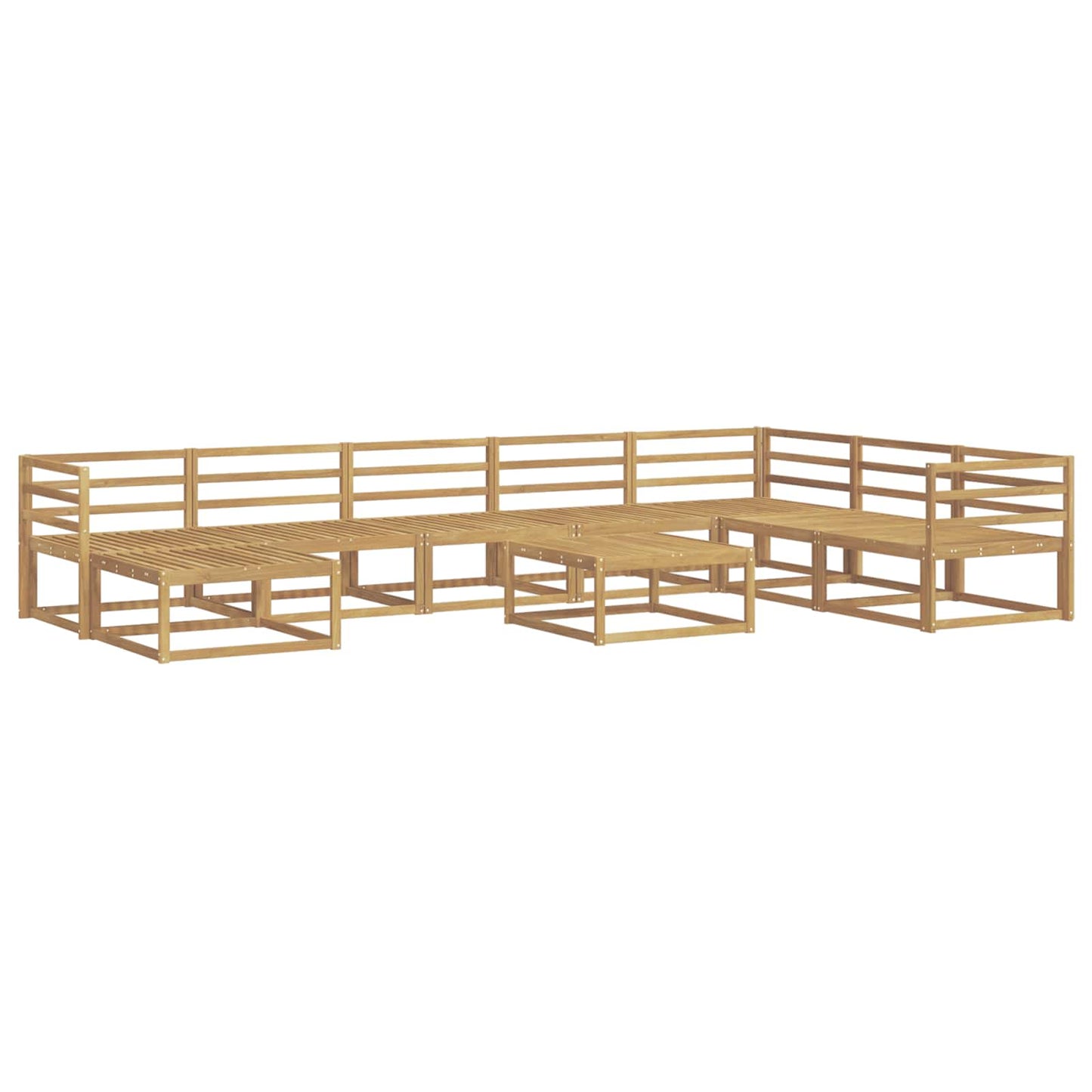 Utendørs sofa-sett 9 pcs Hvit Solid akasietre