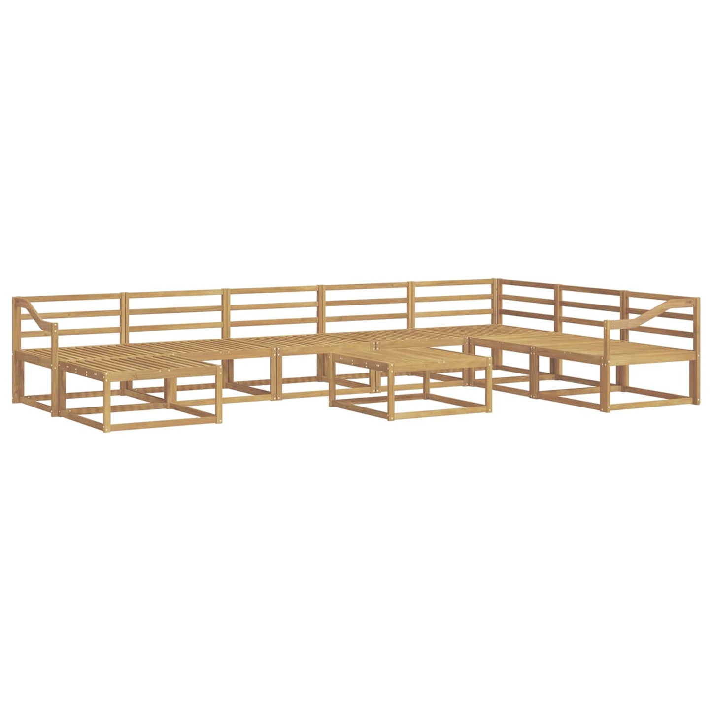 Utendørs sofa-sett 9 pcs Hvit Solid akasietre
