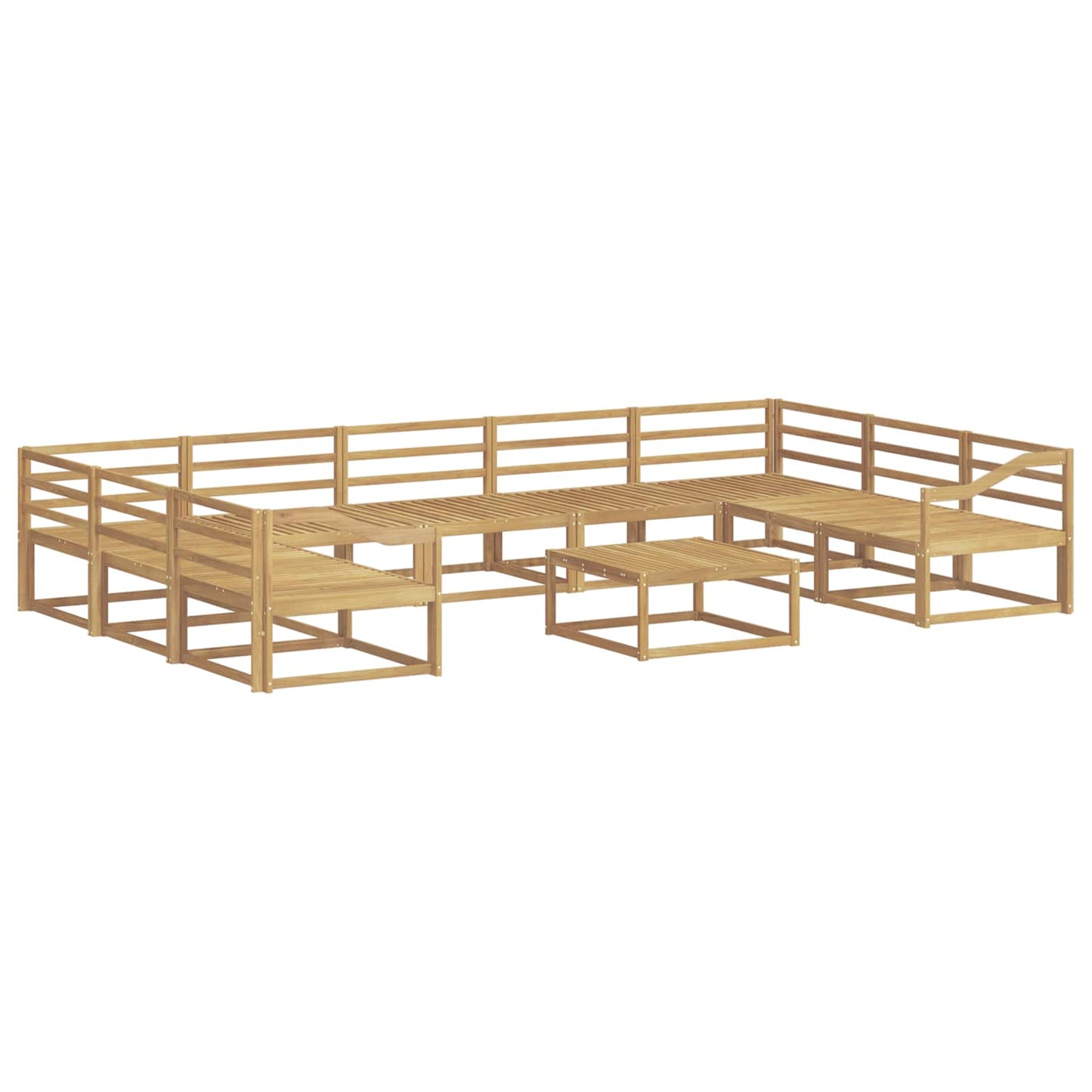 Utendørs sofa-sett 10 pcs Hvit Solid akasietre