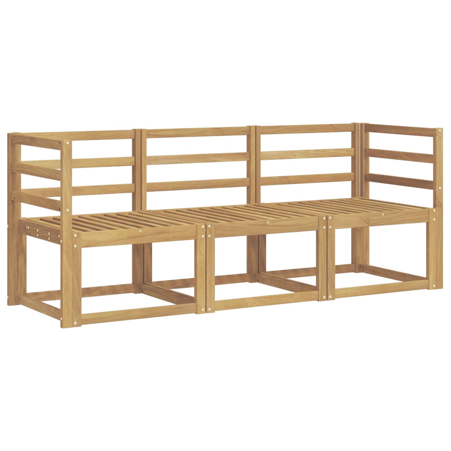 Utendørs sofa-sett 3 pcs Hvit 185,5 x 63 x 73 cm