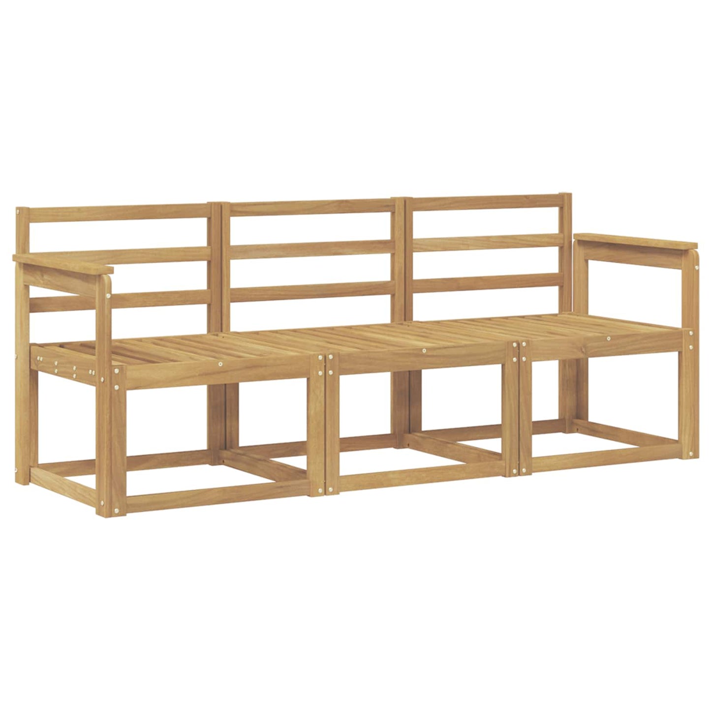 Utendørs sofa-sett 3 pcs Hvit 189,5 x 63 x 73 cm