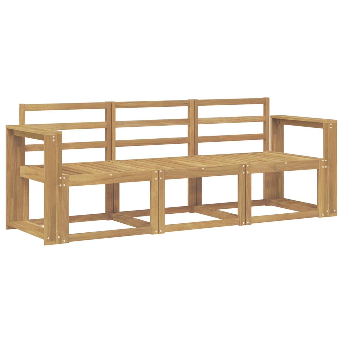 Utendørs sofa-sett 3 pcs Hvit 197,5 x 63 x 73 cm