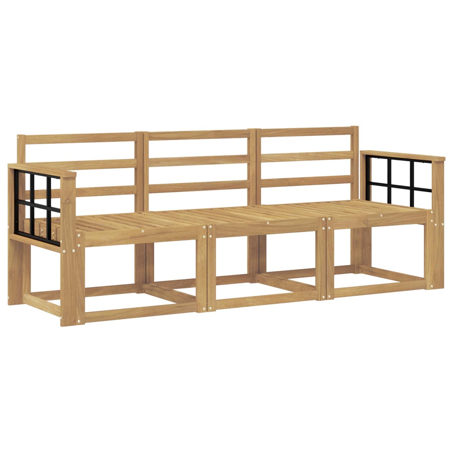 Utendørs sofa-sett 3 pcs Hvit 189,5 x 63 x 73 cm