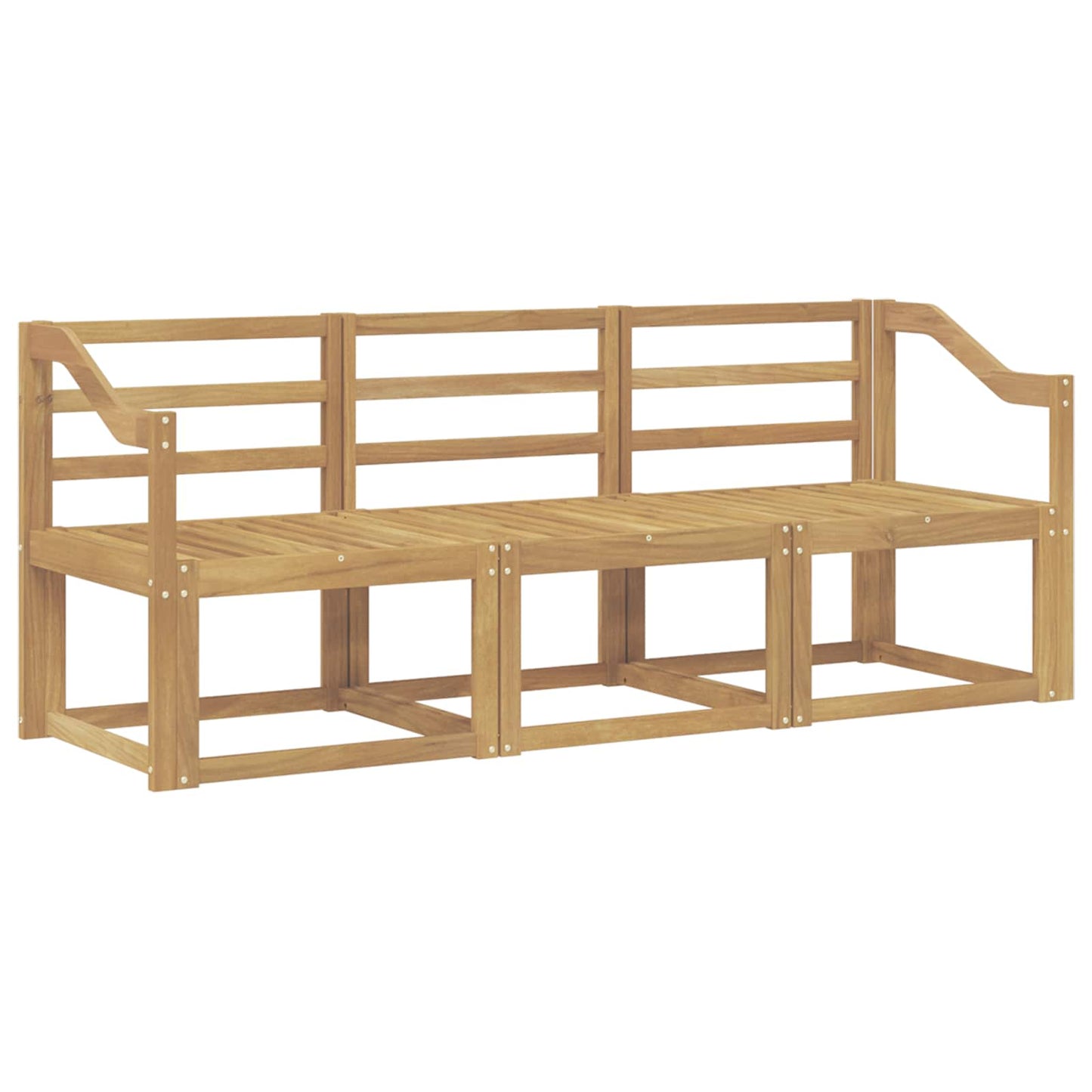 Utendørs sofa-sett 3 pcs Hvit 185,5 x 63 x 73 cm