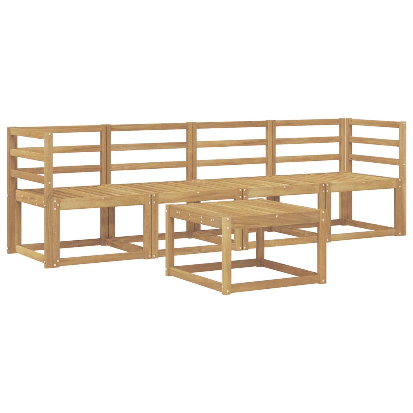 Utendørs sofa-sett 5 stk. Hvit Solid akasietre