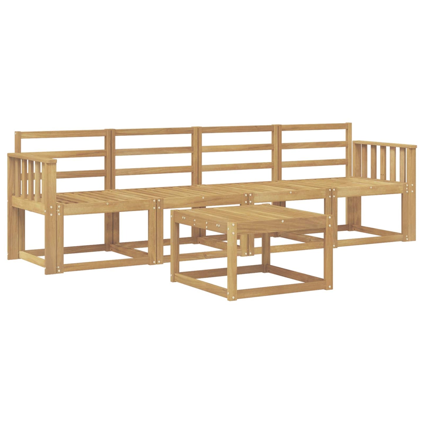 Utendørs sofa-sett 5 stk. Hvit Solid akasietre