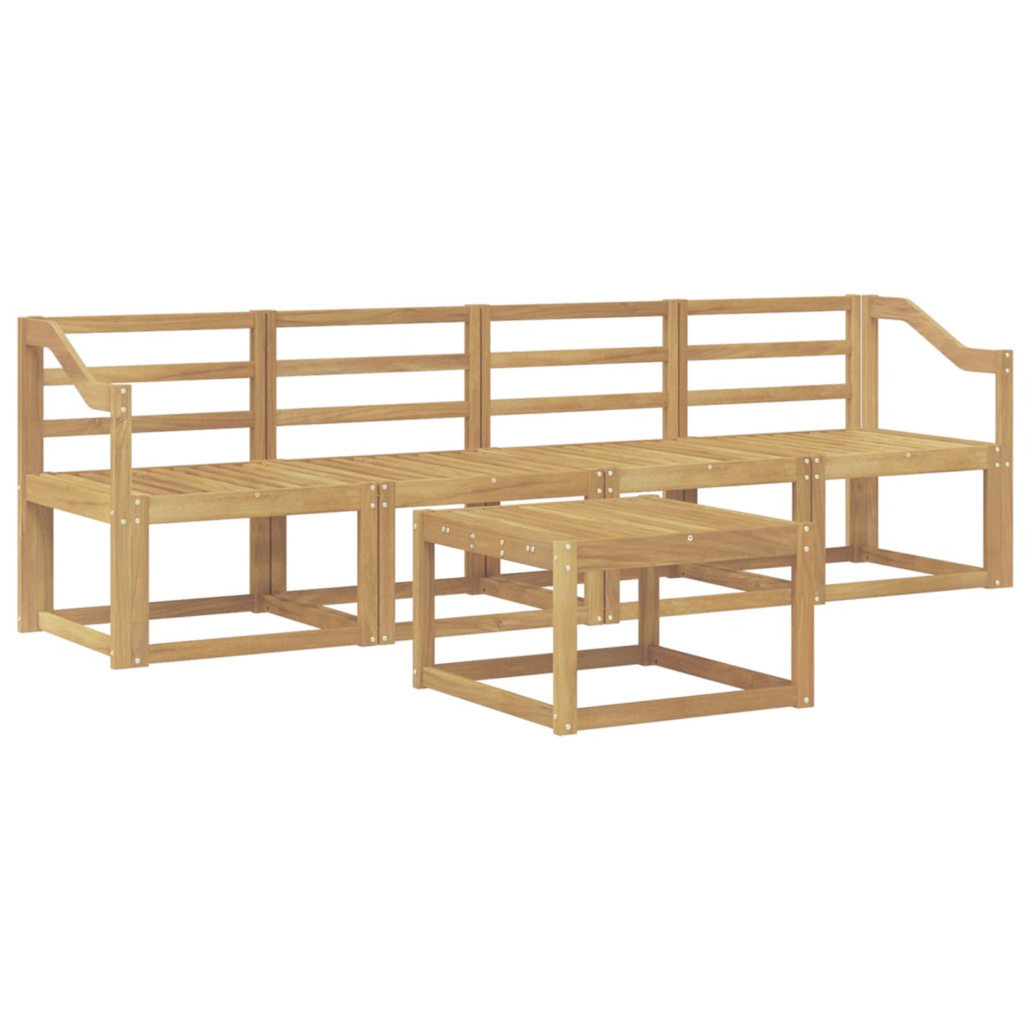Utendørs sofa-sett 5 stk. Hvit Solid akasietre