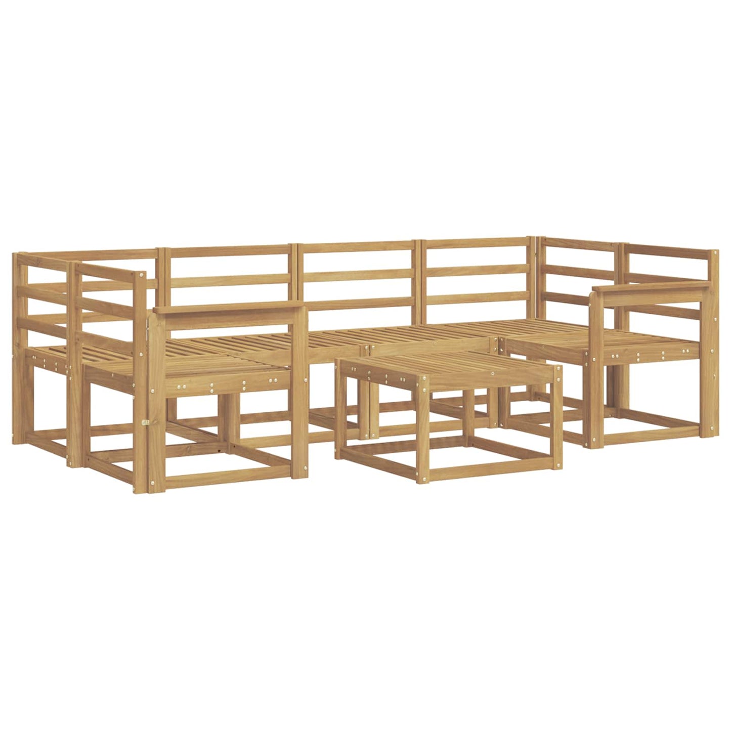 Utendørs sofa-sett 7 pcs Hvit 59 x 59 x 37 cm Solid akasietre