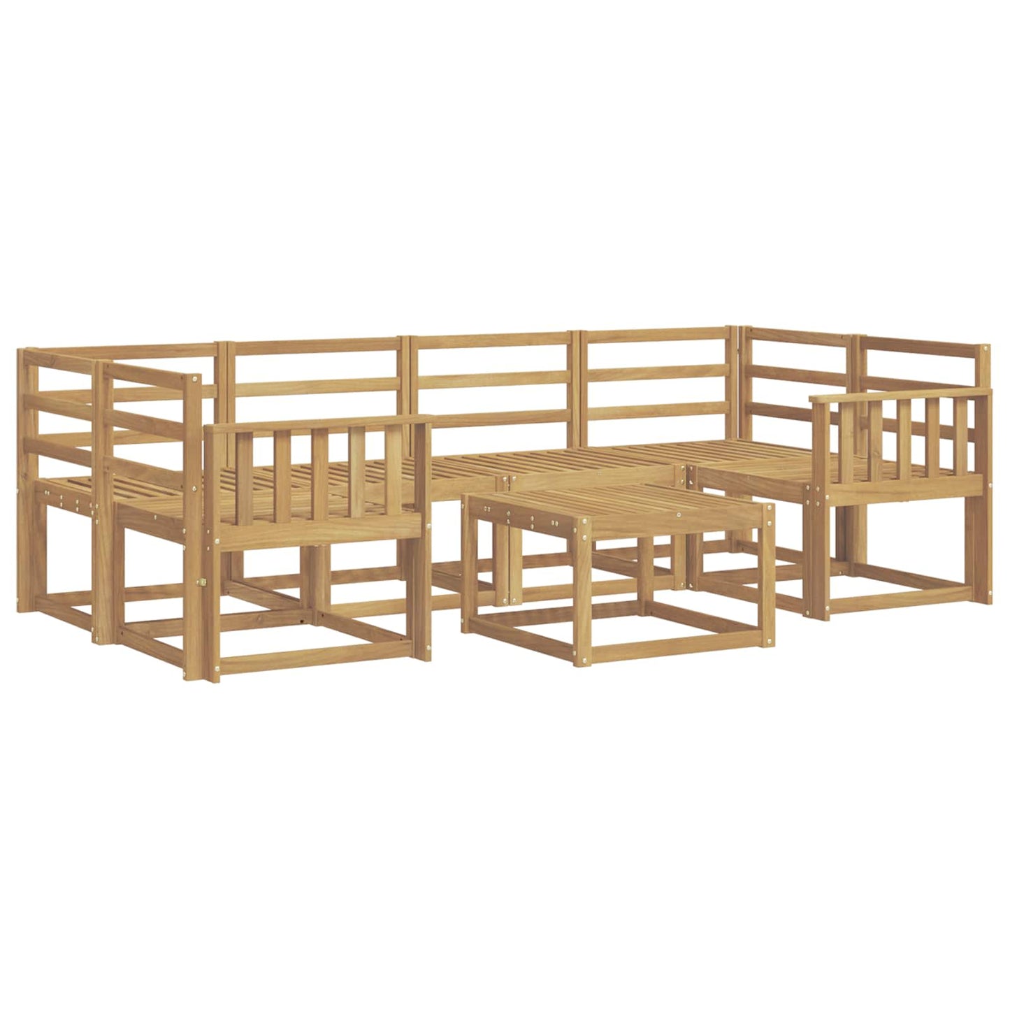 Utendørs sofa-sett 7 pcs Hvit 59 x 59 x 37 cm Solid akasietre