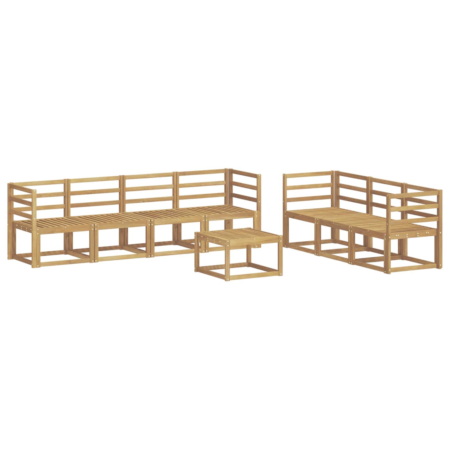 Utendørs sofa-sett 8 pcs Hvit 59 x 59 x 37 cm Solid akasietre