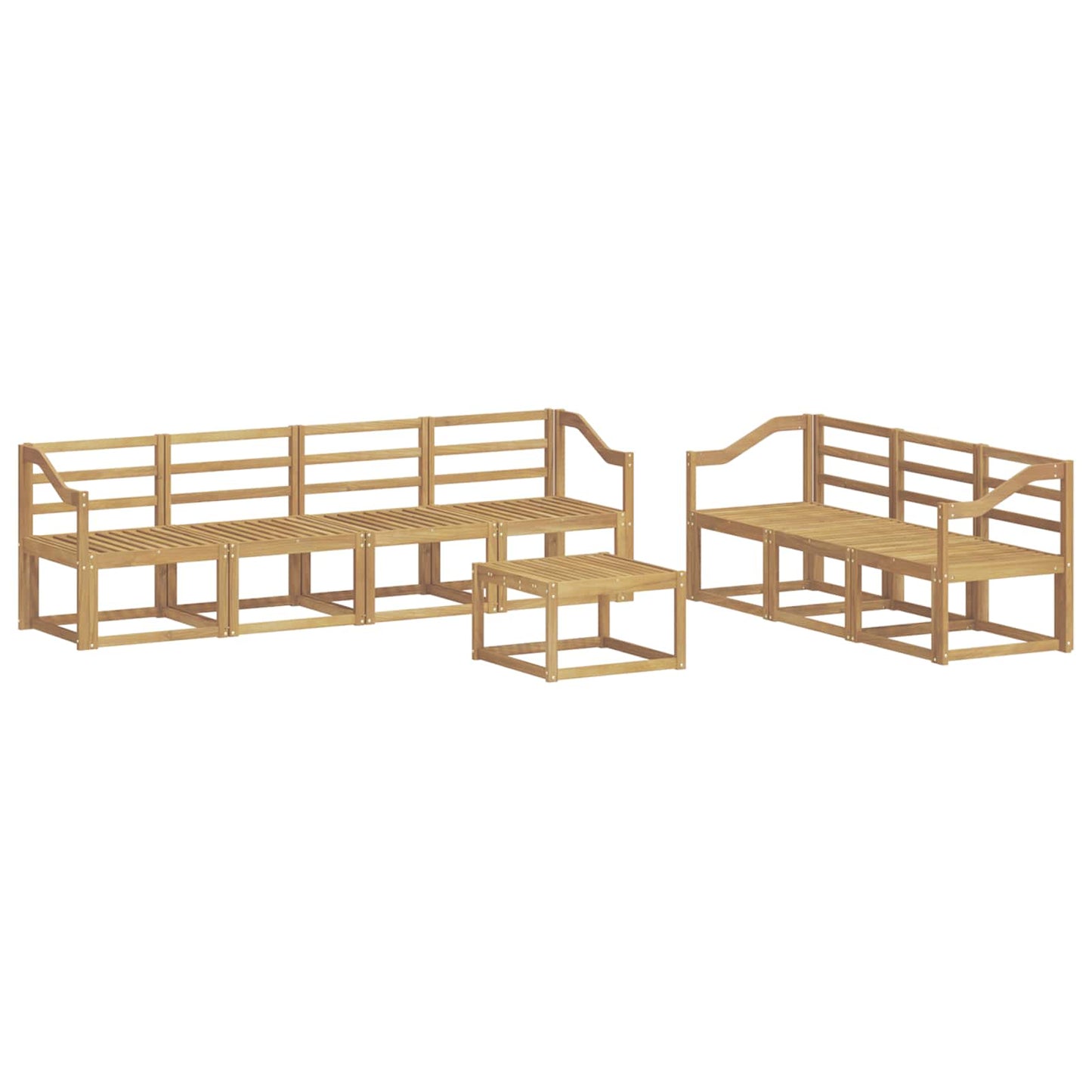 Utendørs sofa-sett 8 pcs Hvit 59 x 59 x 37 cm Solid akasietre