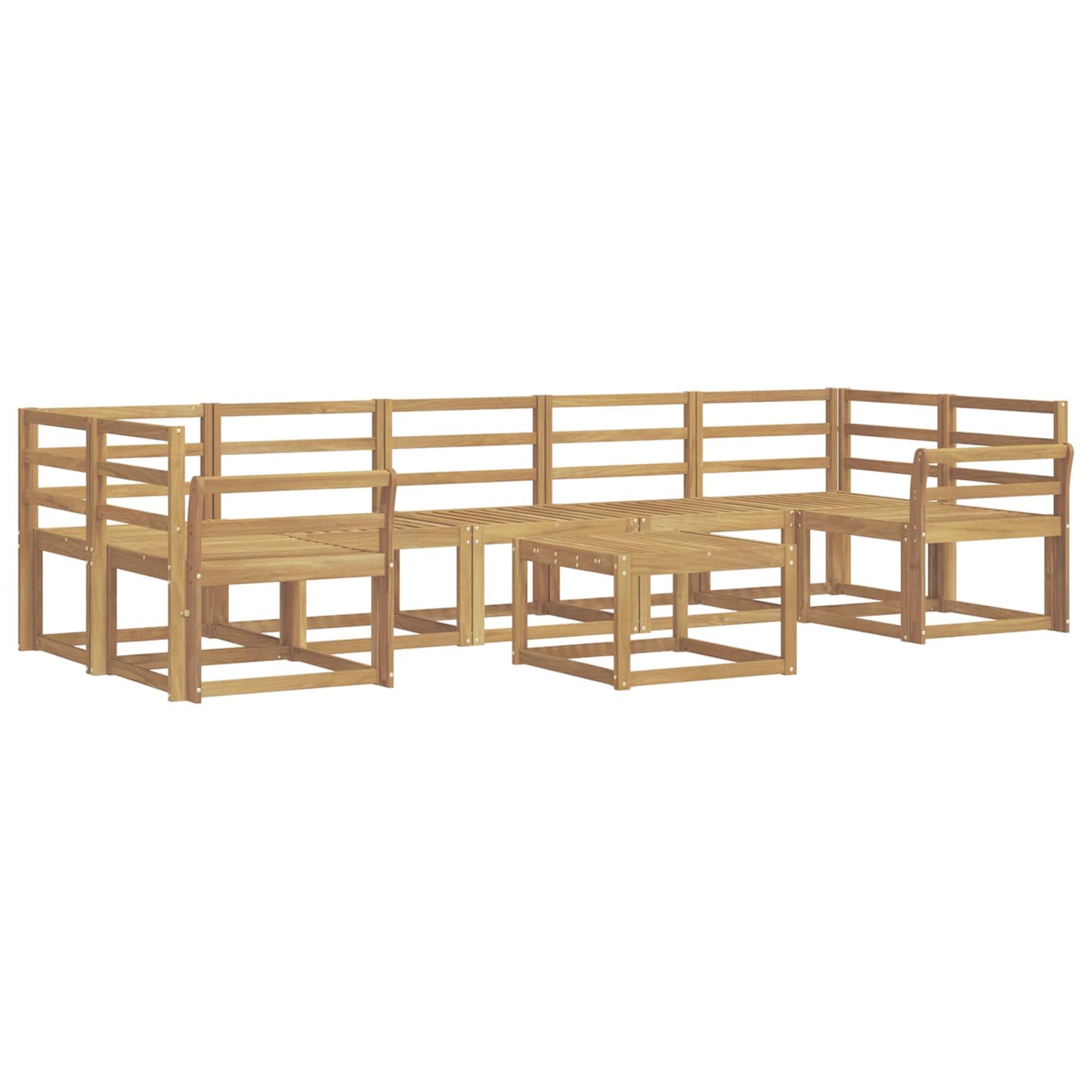 Utendørs sofa-sett 8 pcs Hvit 59 x 59 x 37 cm Solid akasietre