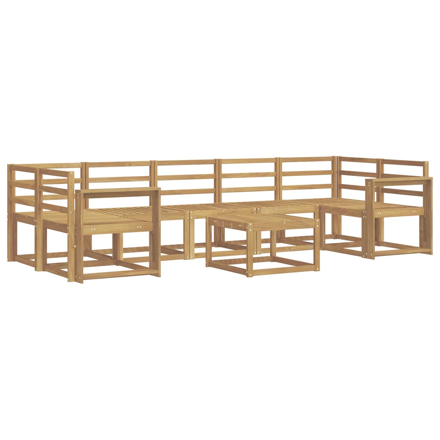 Utendørs sofa-sett 8 pcs Hvit 59 x 59 x 37 cm Solid akasietre