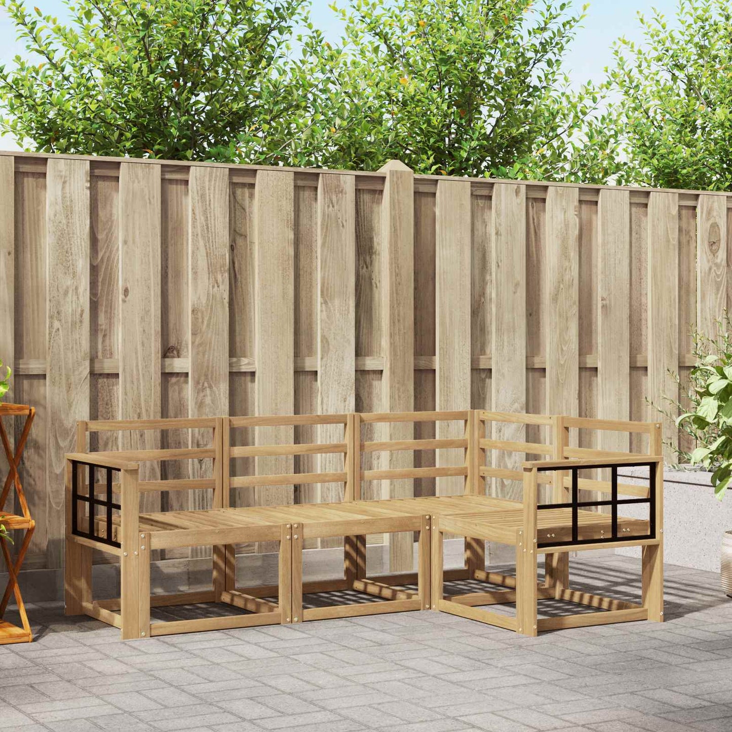 Utendørs sofa-sett 4 pcs Hvit 187,5 x 128,5 x 73 cm