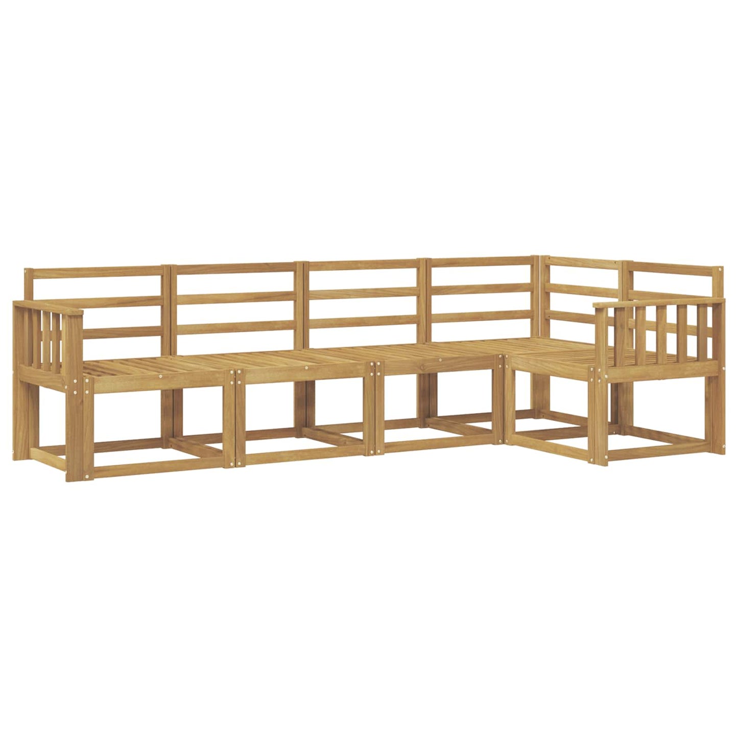 Utendørs sofa-sett 5 pcs Hvit Solid akasietre