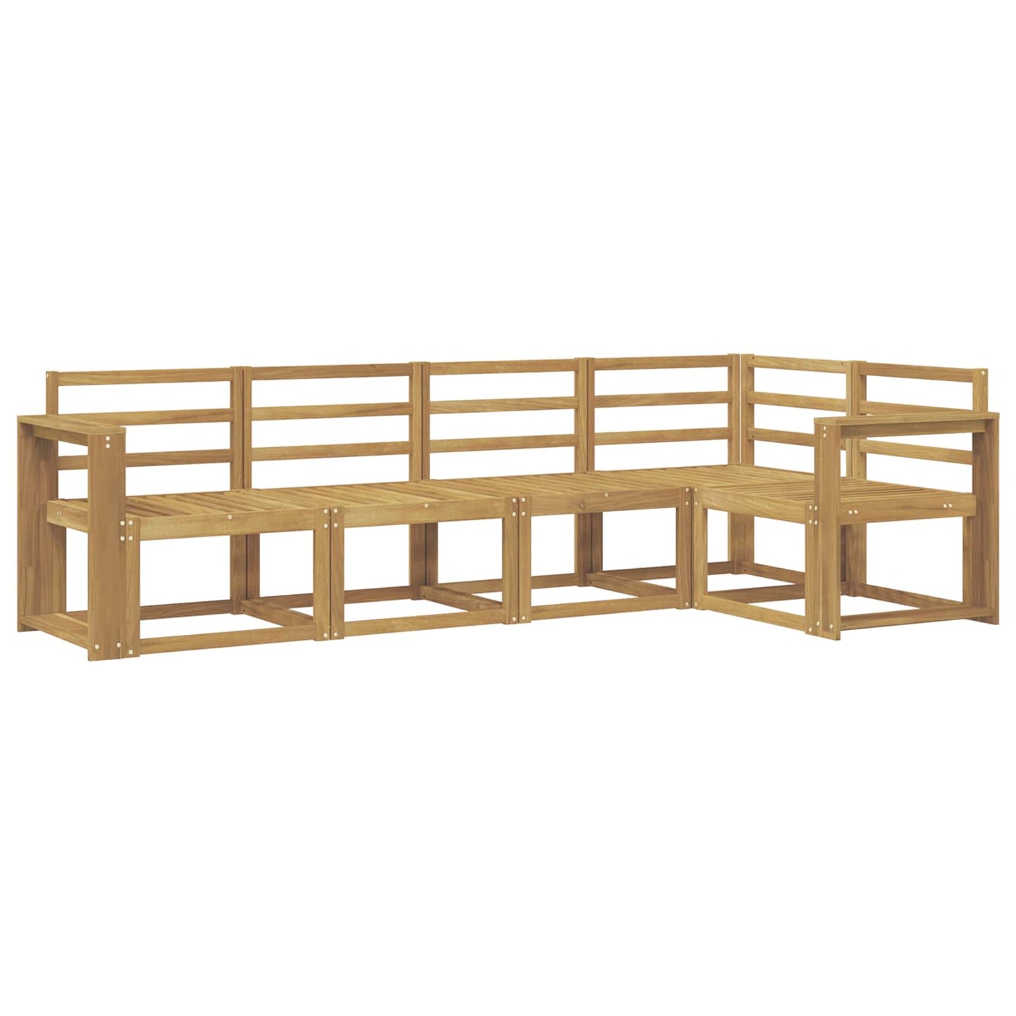 Utendørs sofa-sett 5 pcs Hvit Solid akasietre