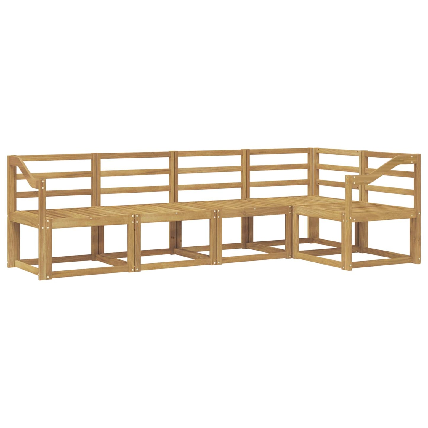 Utendørs sofa-sett 5 pcs Hvit Solid akasietre